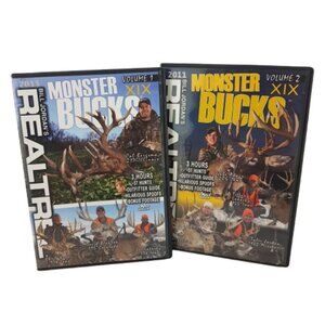 Set of 2 Hunting DVDs Realtree Monster Bucks XIX Volumes 1 & 2